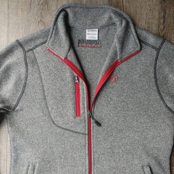 Grouse Mountain Men's Fleece Jacket Size Medium Full Zip Eco Gray Made in Canada - Picture 13 of 16
